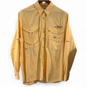 Men's Yellow Columbia Fishing Shirt Size Medium